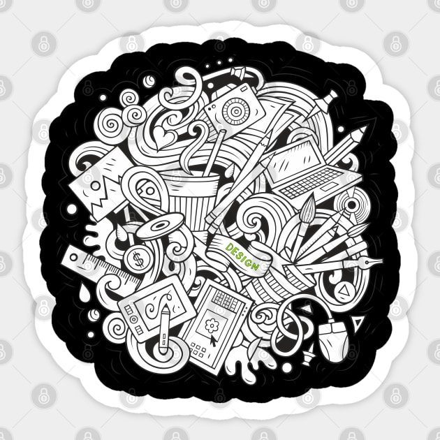 Sketchy Art Design 2 - Designers Sticker by Peter the T-Shirt Dude